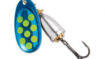 "Blue Fox Classic Vibrax Spinner" — Blue-Fluorescent Yellow-Silver UV — №4