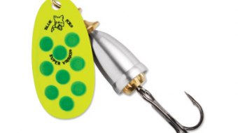 "Blue Fox Classic Vibrax Spinner" — Fluorescent Yellow-Fluorescent Green-Silver UV — №5