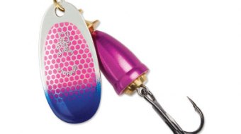 "Blue Fox Classic Vibrax Spinner" — Cerise Scale Blue Tip UV — №6