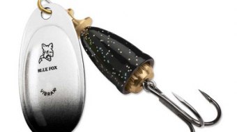 "Blue Fox Classic Vibrax Spinner" — Black Chartreuse Candyback — №2