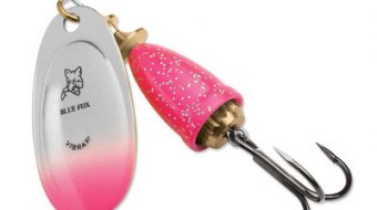 "Blue Fox Classic Vibrax Spinner" — Pink Chartreuse Candyback — №1