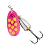 "Blue Fox Classic Vibrax Spinner" — Hot Pink-Fluorescent Yellow-Silver UV — №6